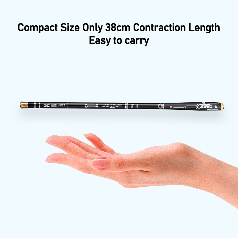 1.5M-5.4M Mini Power Telescopic Fishing Rod Carbon Fiber Carp Fishing Pole