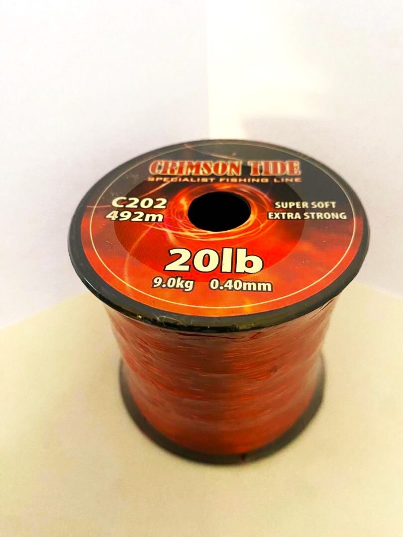 High Strength Sea Fishing Line 20lb Red 492 metres 4oz Spool For Crimson Tide