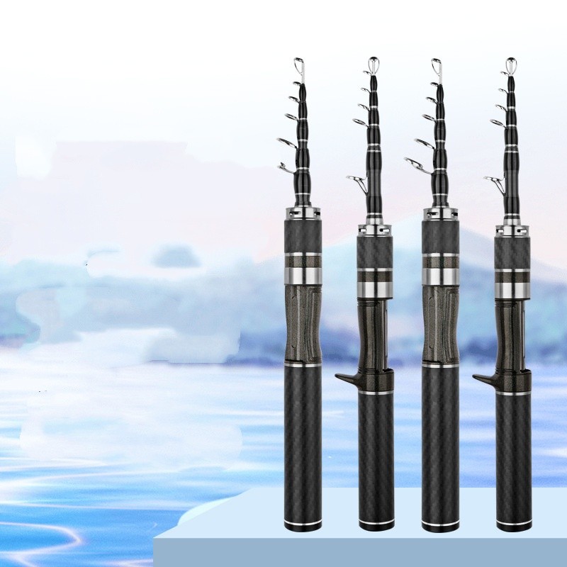 1Pcs Telescopic Straight handle/gun handle Rod Casting Travel Rod Carbon Trout