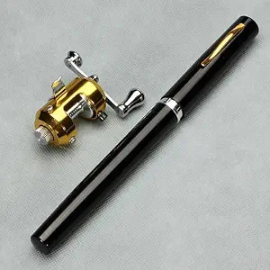 G Ganen 38inch Mini Portable Pocket Aluminum Alloy Fishing Rod Pen Great Gift