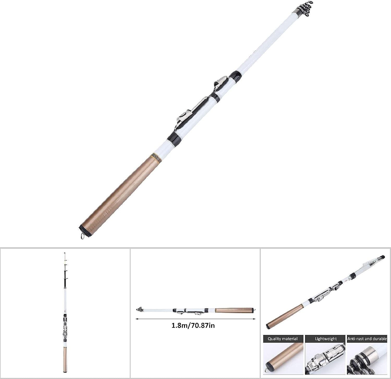 Telescopic Fishing Rod, High Strength Telescopic Fishing Pole Anti-Rust for R…