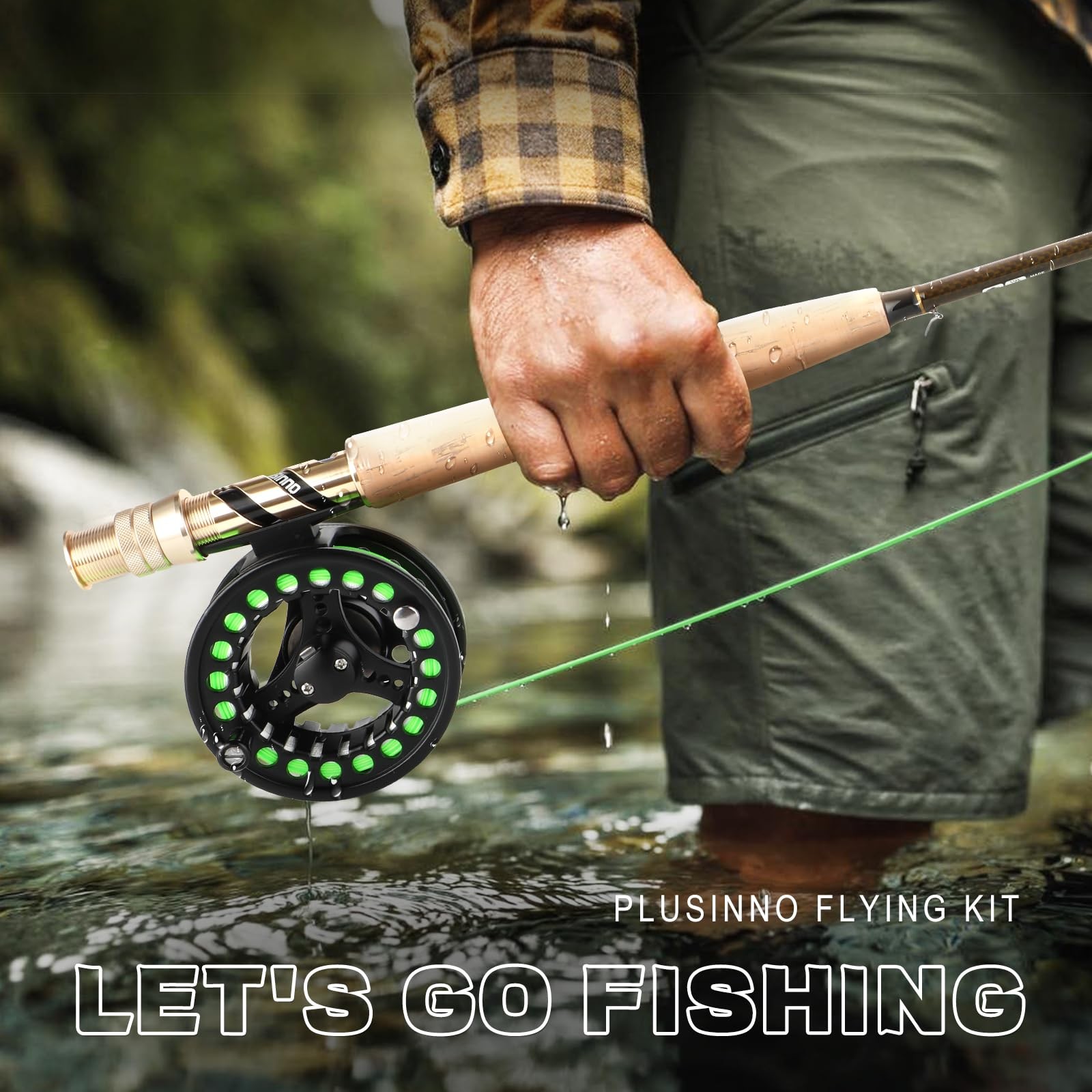 Fly Fishing Rod and Reel Combo, 4 Piece Lightweight UltraPortable Graphite Fl…