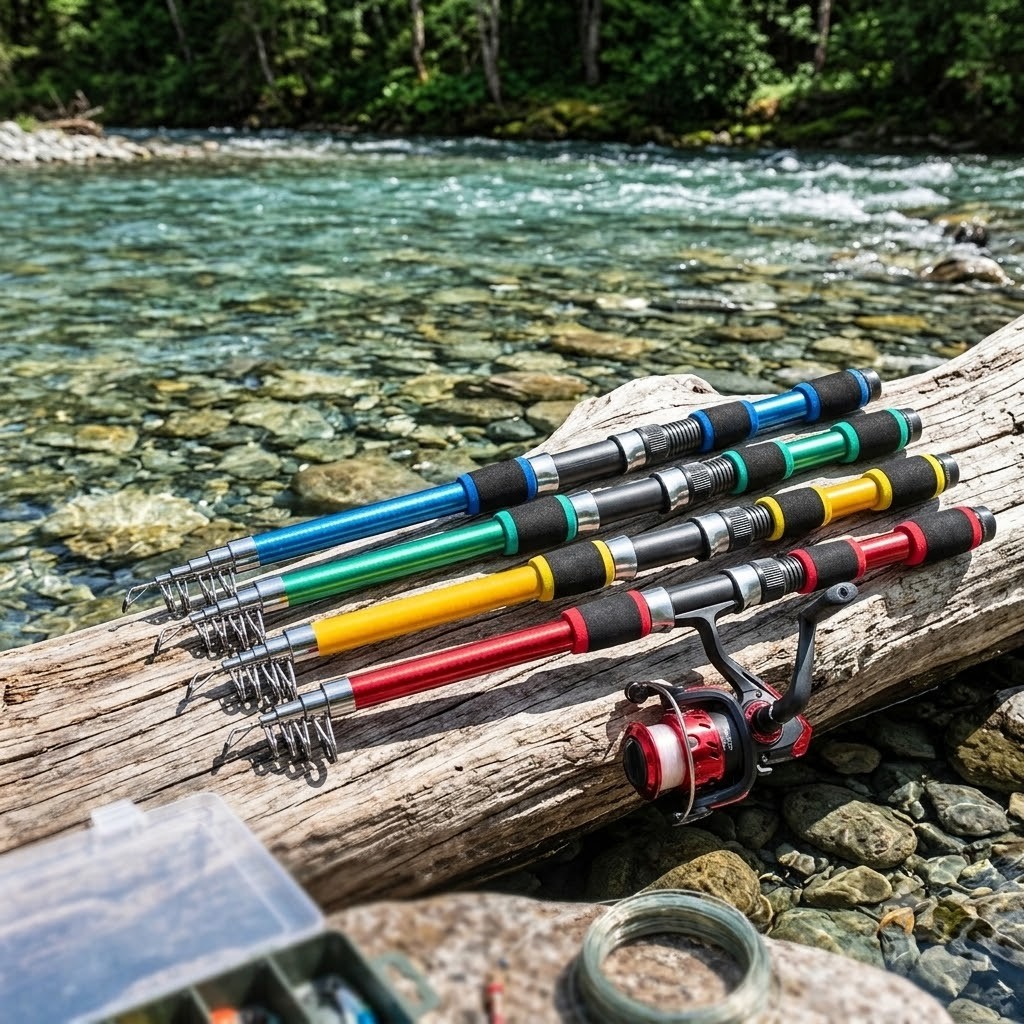 1.8M-3M Lightweight Telescoping Fishing Pole Complete Set with Accessories