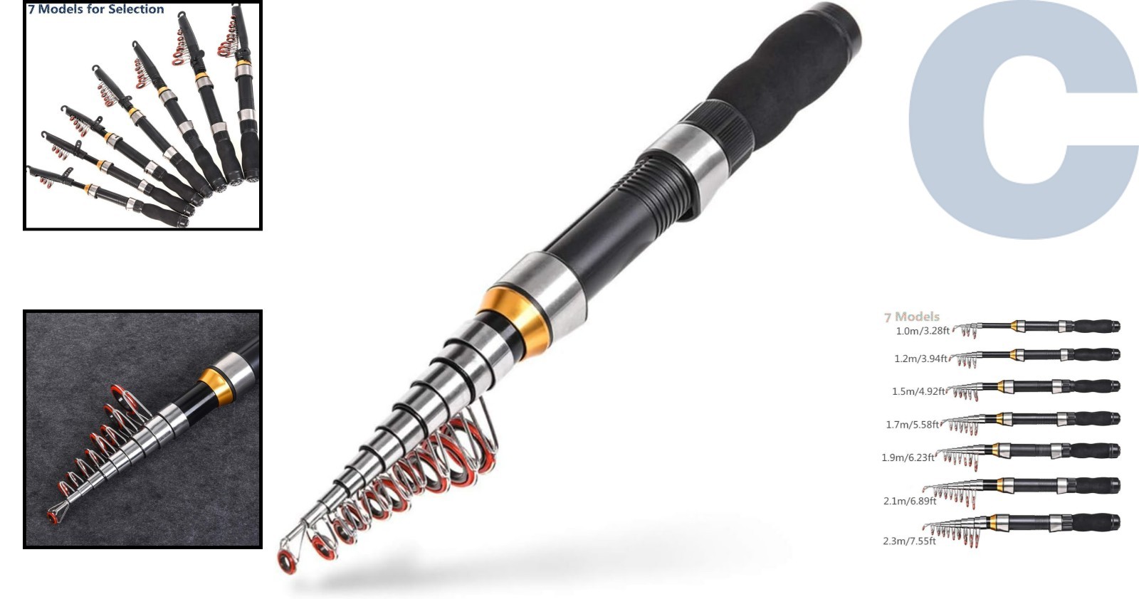 Compact 6.89ft Telescopic Fishing Rod – Lightweight, Fast Action for All Anglers