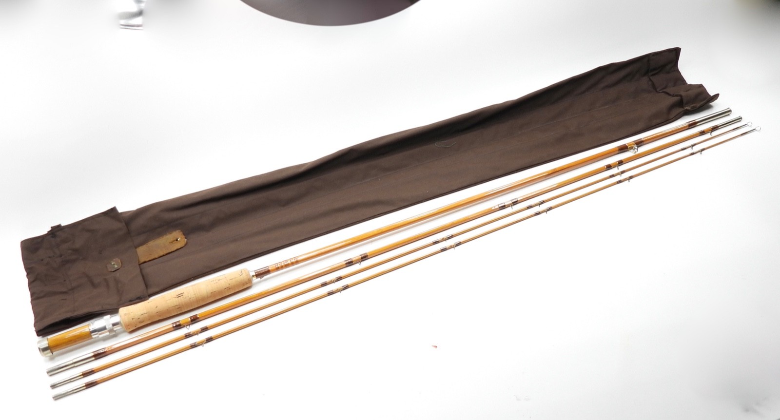 Vintage Refinished Bamboo Fly Fishing Rod. 9’ 6”. 8-9wt. W/ Sock.