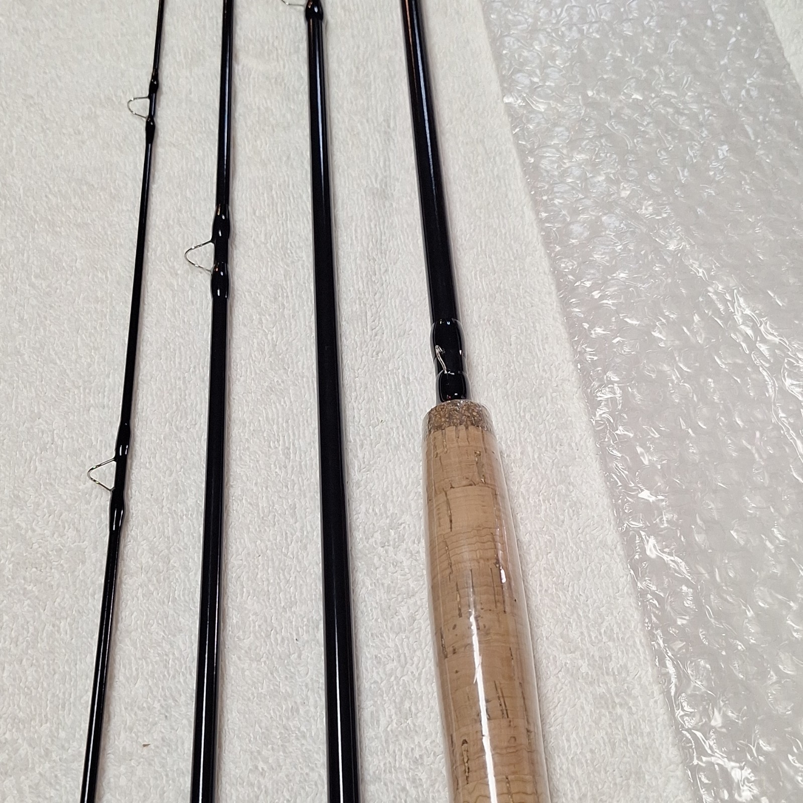 Premium Fishing Rod 4-Section 9′ , 5/6wt Black Carbon Fiber Graphite Fly Rod