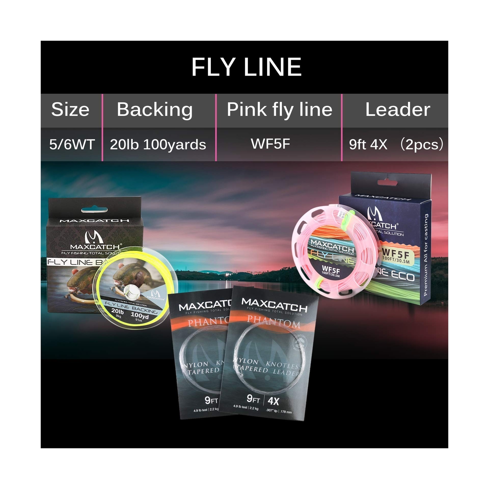 Maxcatch Women’s Elegant Pink Fly Fishing Rod: 2/5-weight with Rod Tube