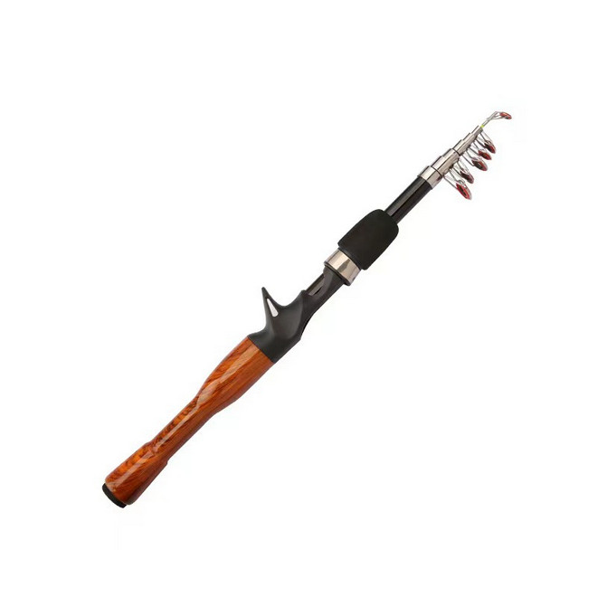 Mini Fishing Spinning Casting Rod 1.3-1.8m Telescopic Carbon Fiber Pole Sea Bass