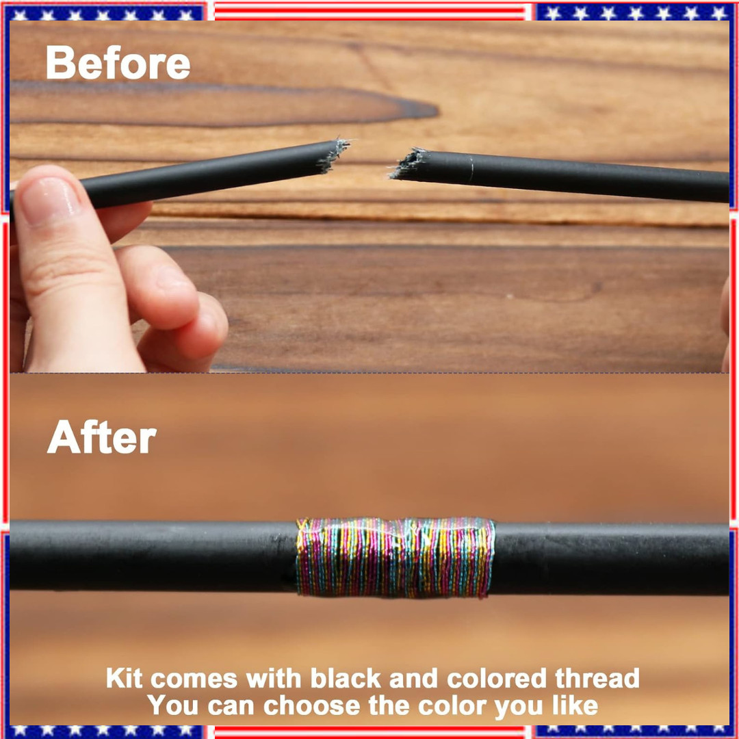 Fishing Rod Repair Kit Complete with Accesssories, Carbon Fiber Stick Fishing Po