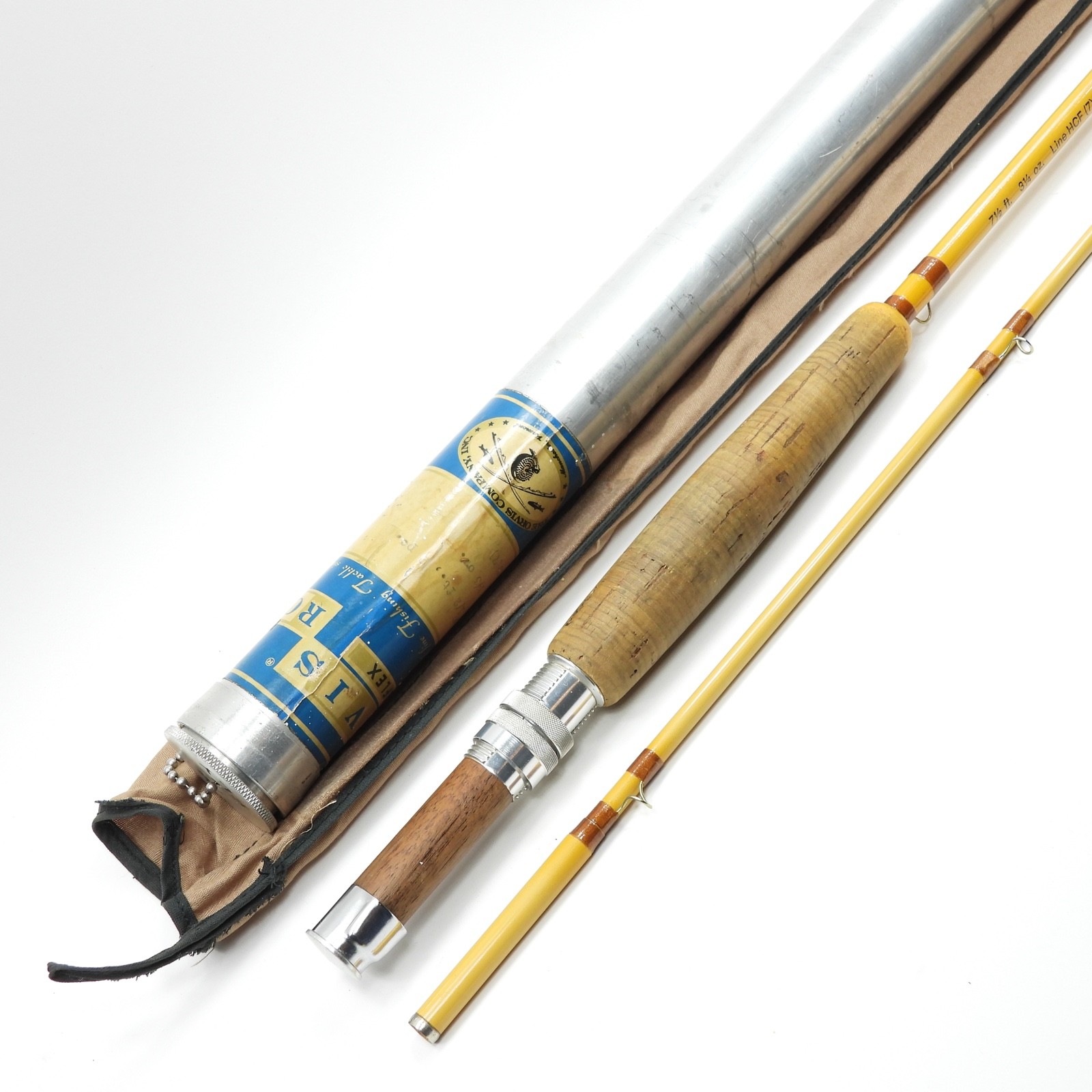 Orvis Fullflex Fiberglass Fly Fishing Rod. 7’ 6”. 7wt. W/ Tube & Sock.