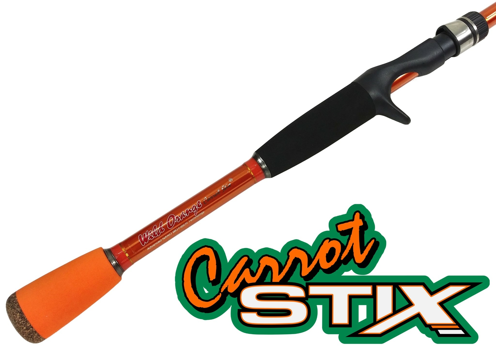 Carrot Stix BAIT CASTING 6’6″ to 7’6″ Light Medium Heavy WILD ORANGE Fishing Rod