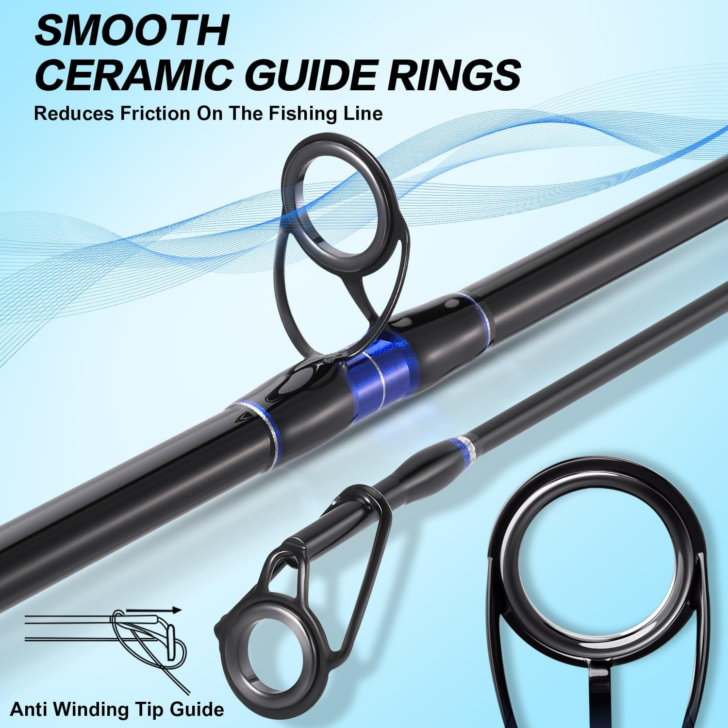 Sougayilang Surf Fishing Rod Portable Travel MH/H Surf Spinning Rod 4 Piece Carb