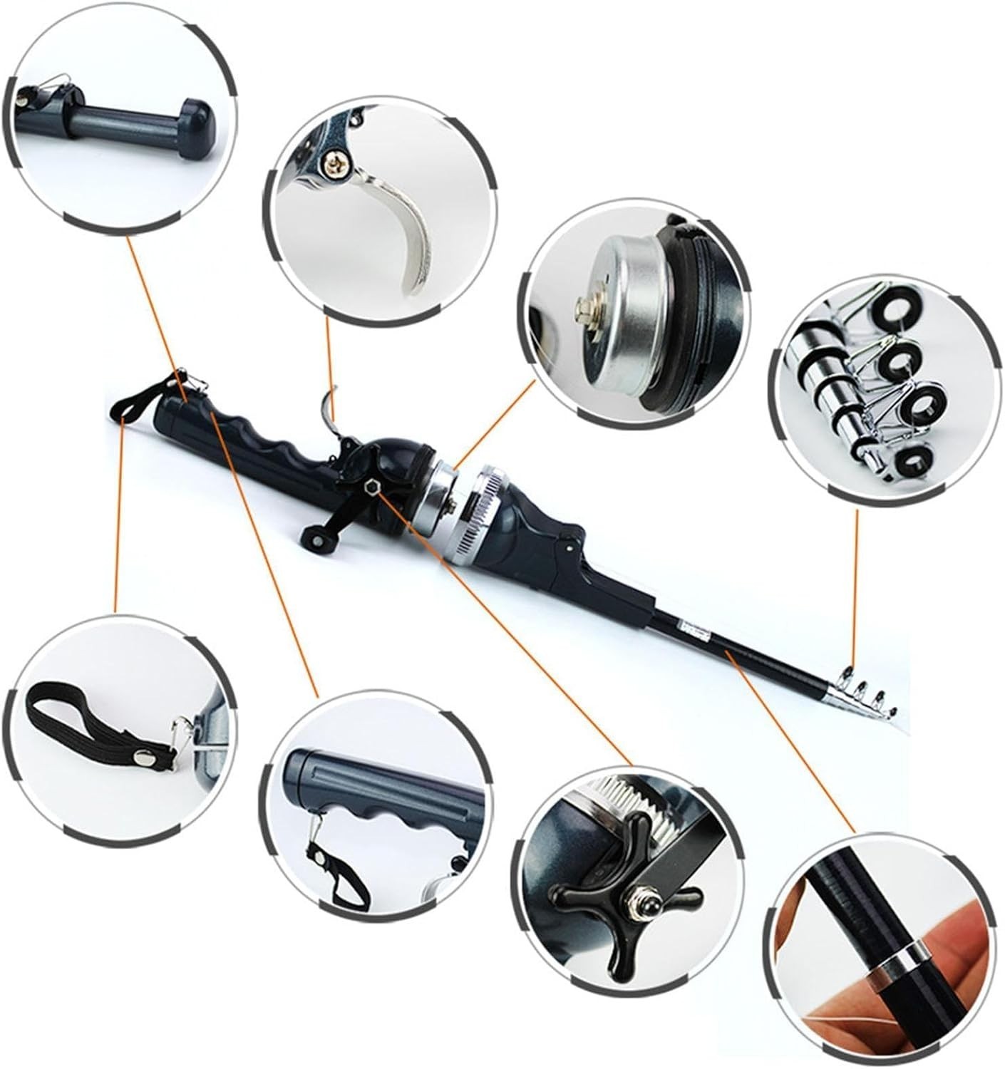 Telescopic Fishing Rod Portable Collapsible Pocket .