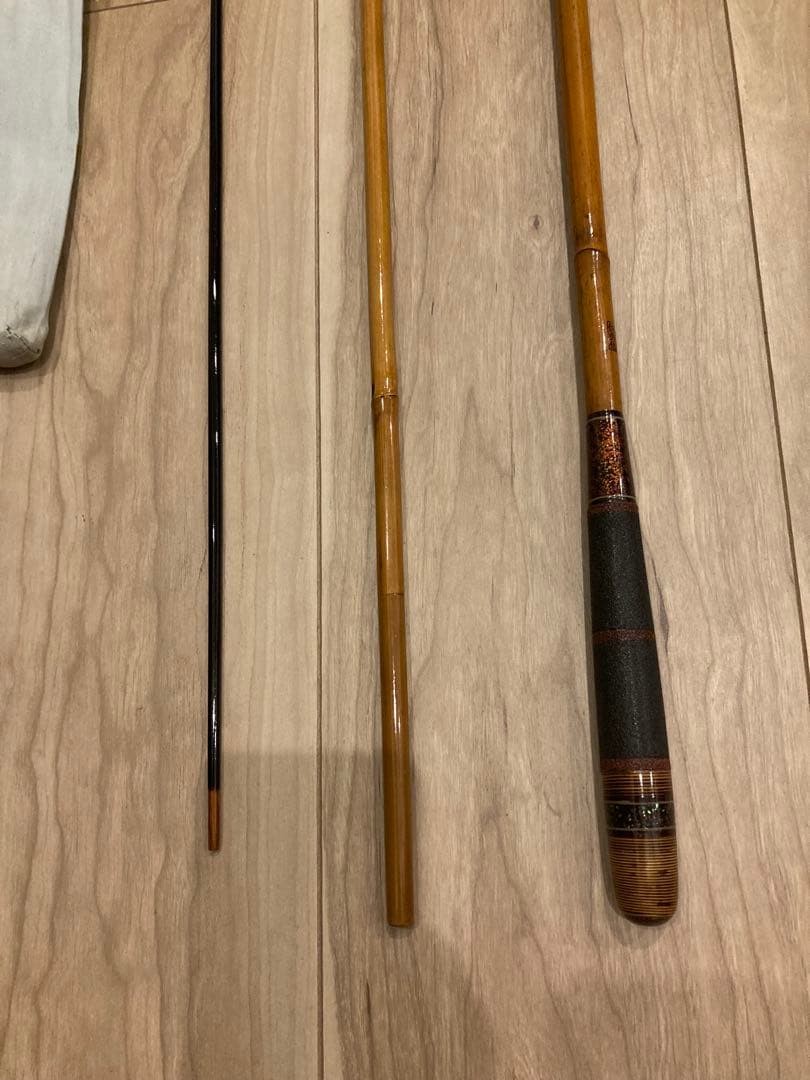 Toshishu Herabuna Fishing Rod 10.5 Shaku Bamboo, Used, Well Maintained