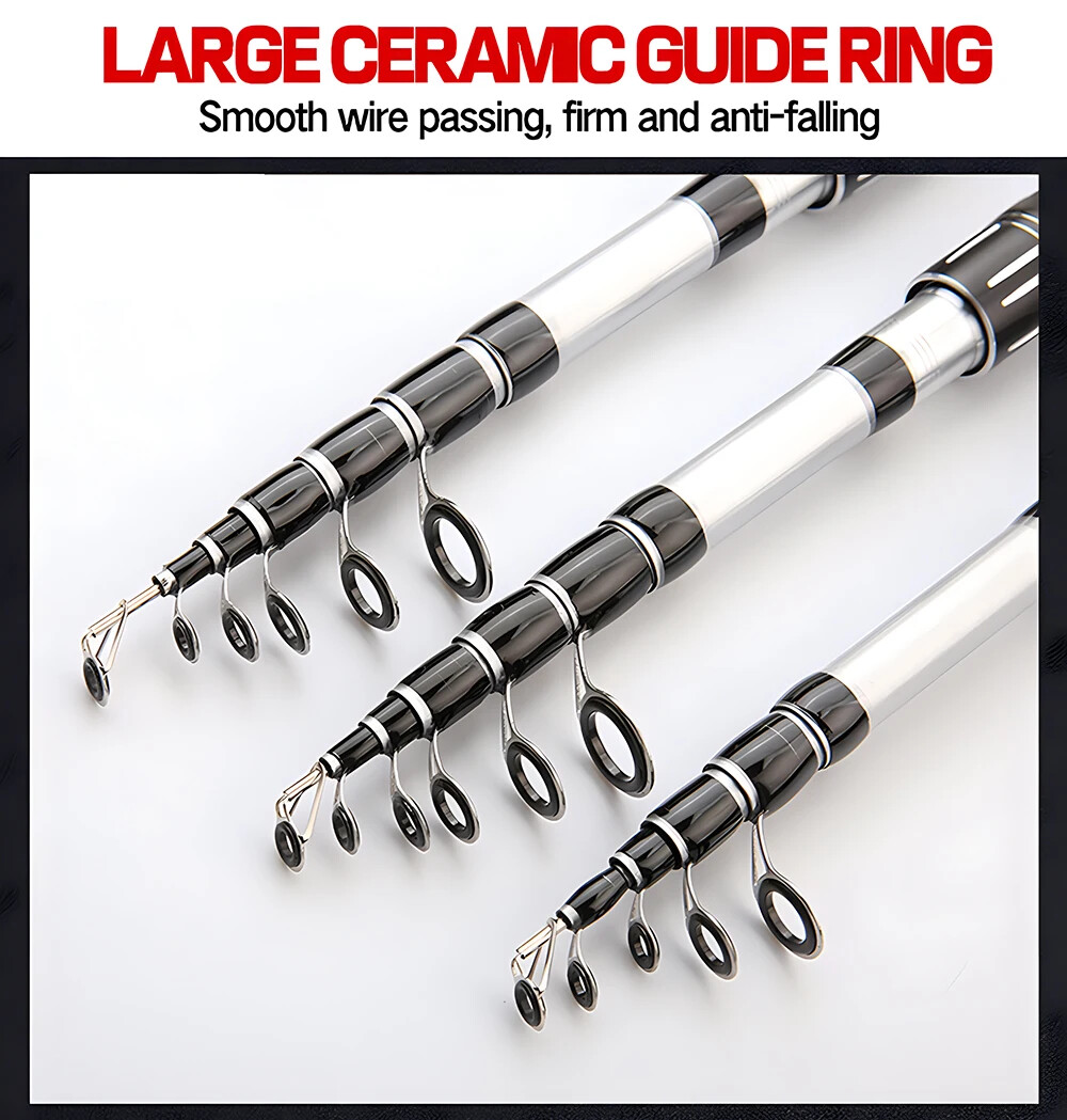 Hard Telescopic Fishing Rod Long Casting Pole Carbon Fiber 1.5m-2.4m Fast Pole