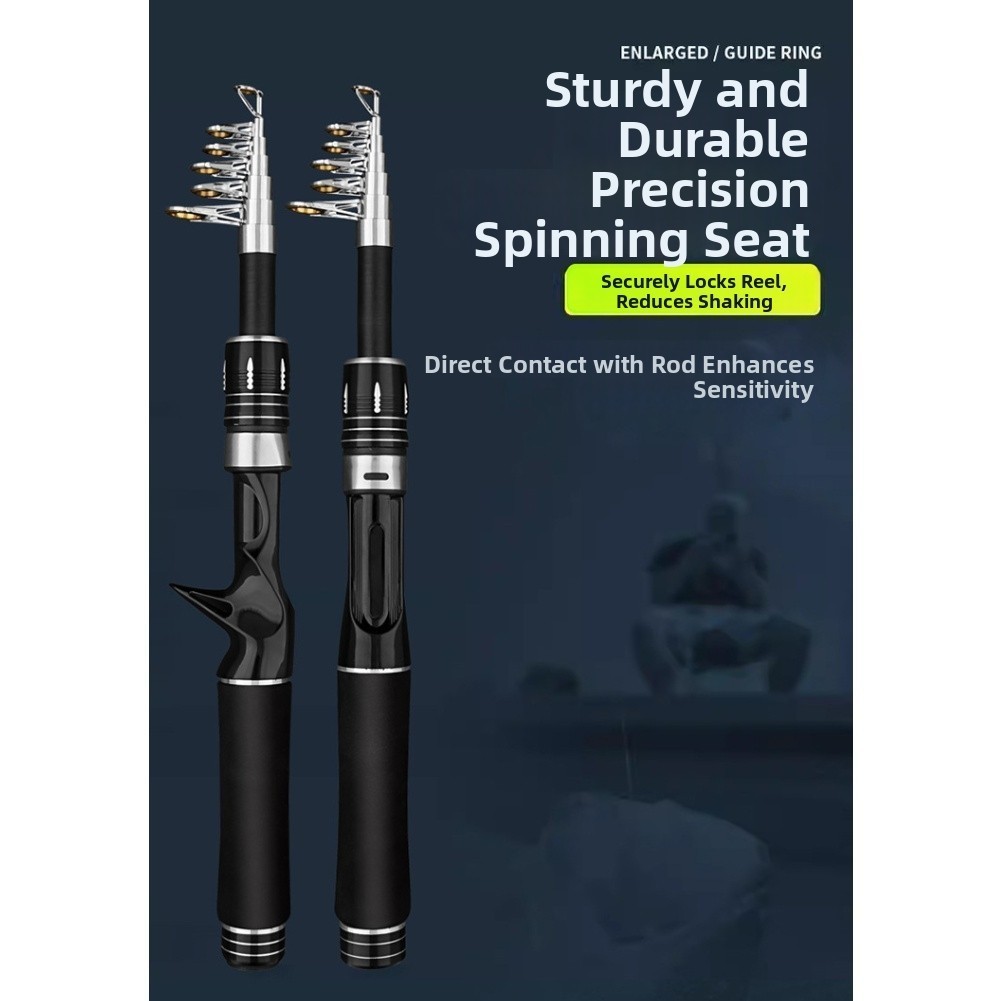 Carbon Fiber Telescopic Rod 32cm Collapsed 1.6m 1.8m 2.1m 2.4m Angling Tool