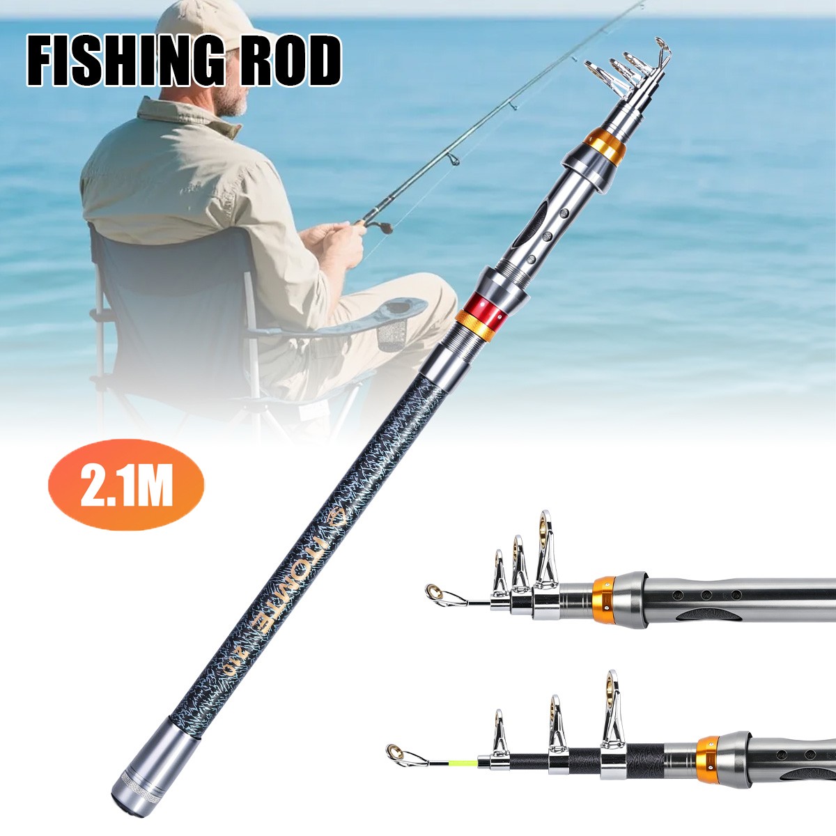 Upgrade Carbon Fiber Telescopic Fishing Rod Medium Fast Lightweight Fishing Pole
