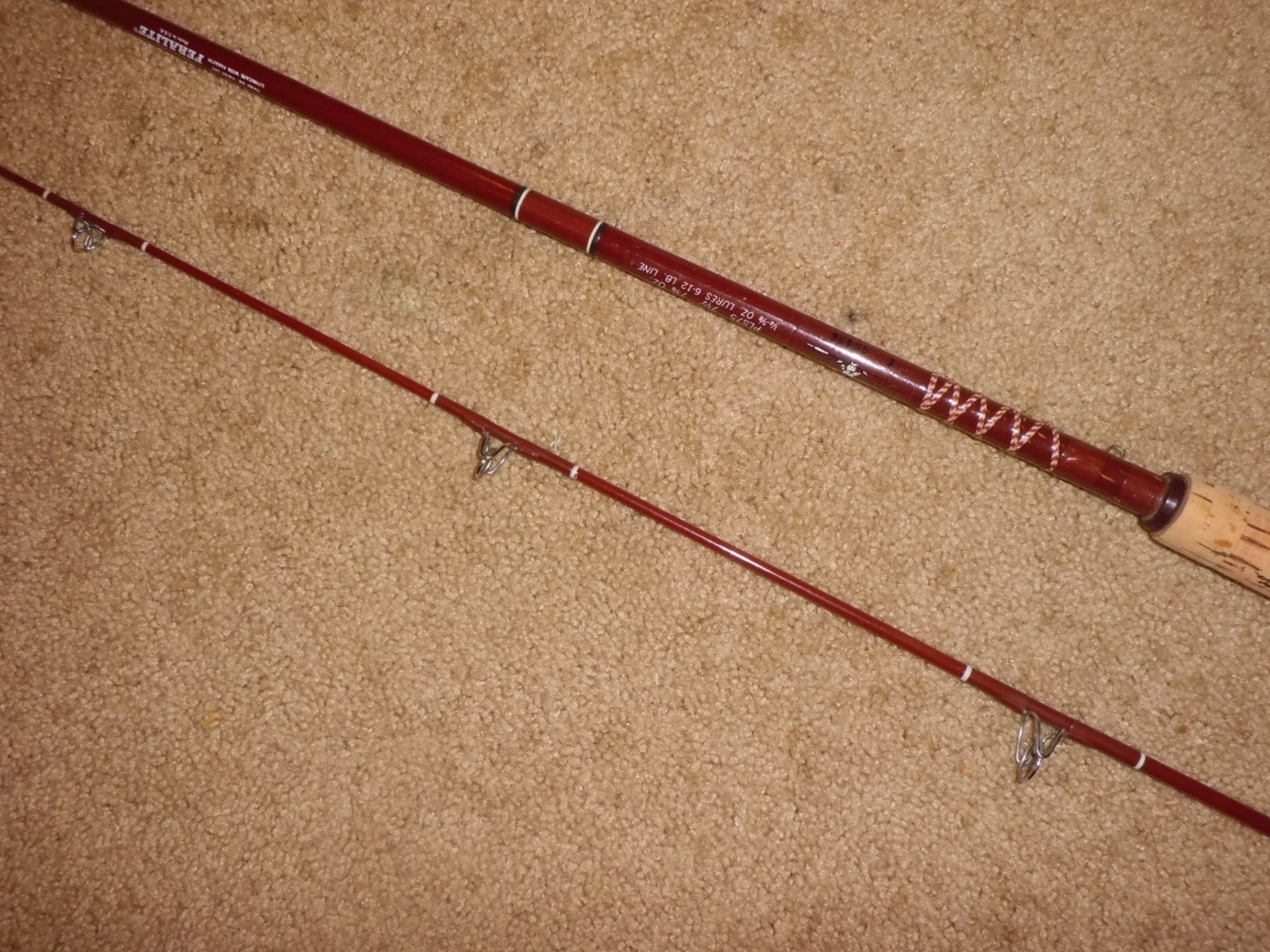 Vintage Fenwick PLS75 Spinning 7’6″ Rod made in USA- 6-12lb test #I 46496
