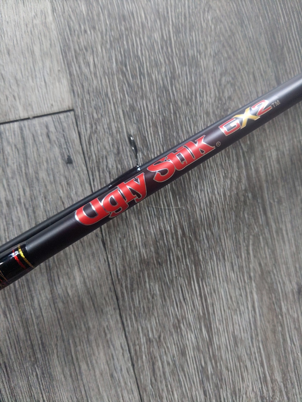 Shakespeare Ugly Stik GX2 7′ Medium 2 Piece Spinning Rod. Salesman Sample Rod.