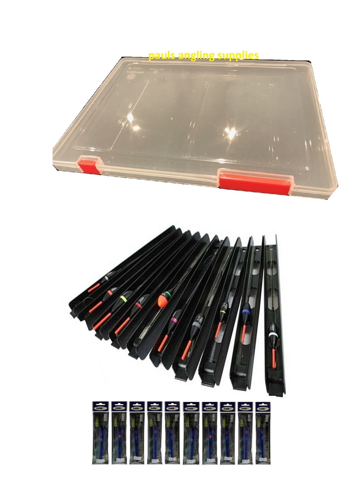 10 Pole Float Carp Coarse Fishing Tackle Barbless hook Pole Rigs In Box