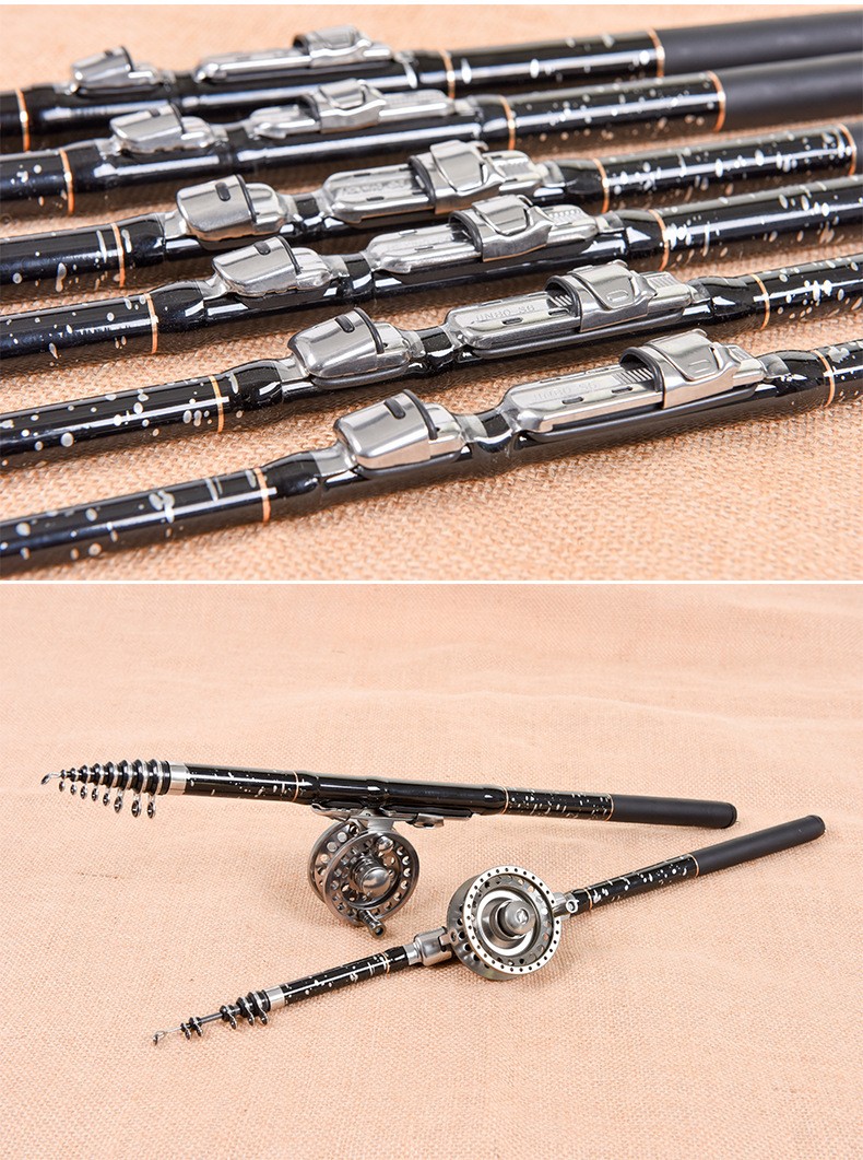 Telescopic Fishing Rod Carbon Fiber Rod Outdoor Fishing 1.8m-3.6m Portabal