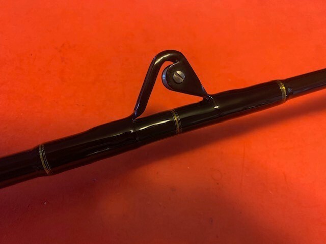 CUSTOM BUILT CALSTAR 6460H 6 FOOT 30 TO 80 POUND RATED FISHING ROD AFTCO ROLLER
