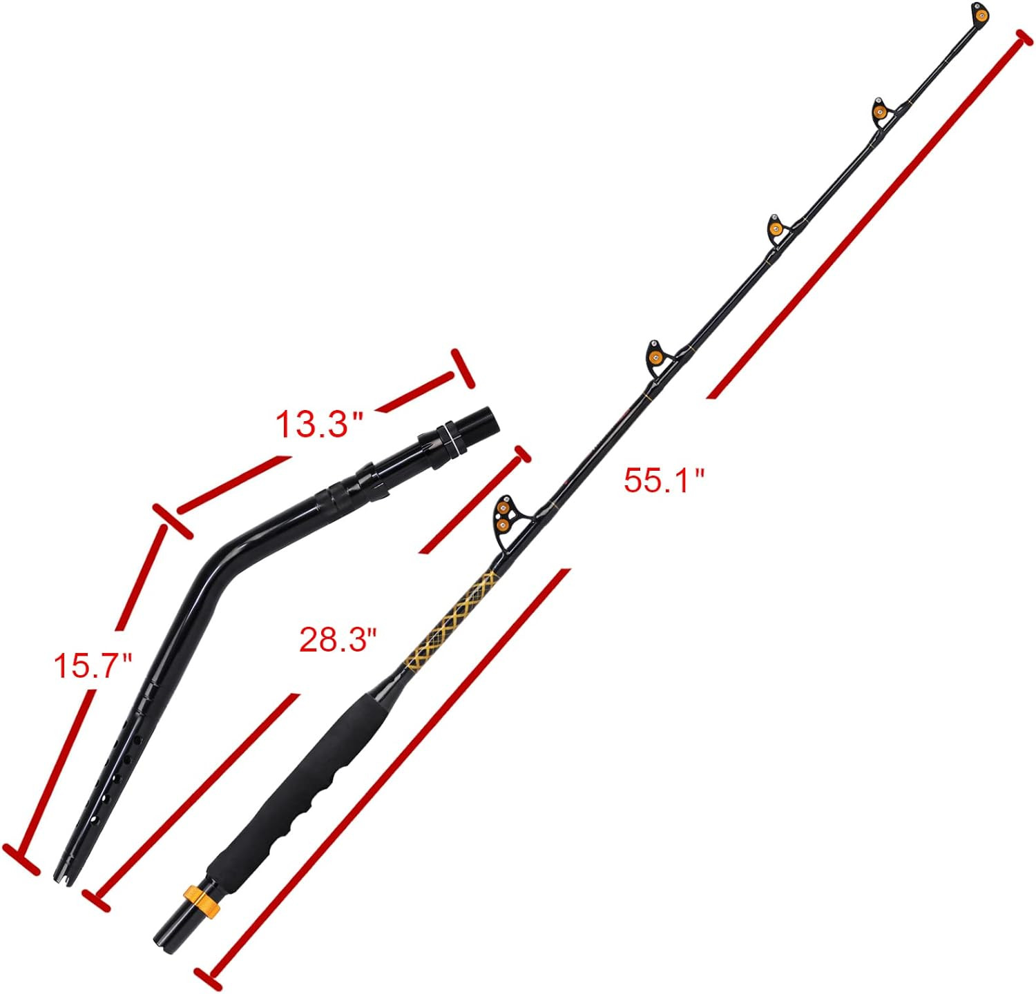 Bent Butt Fishing Rod 2 Piece Saltwater Offshore Trolling Big Game Deep Drop Boa