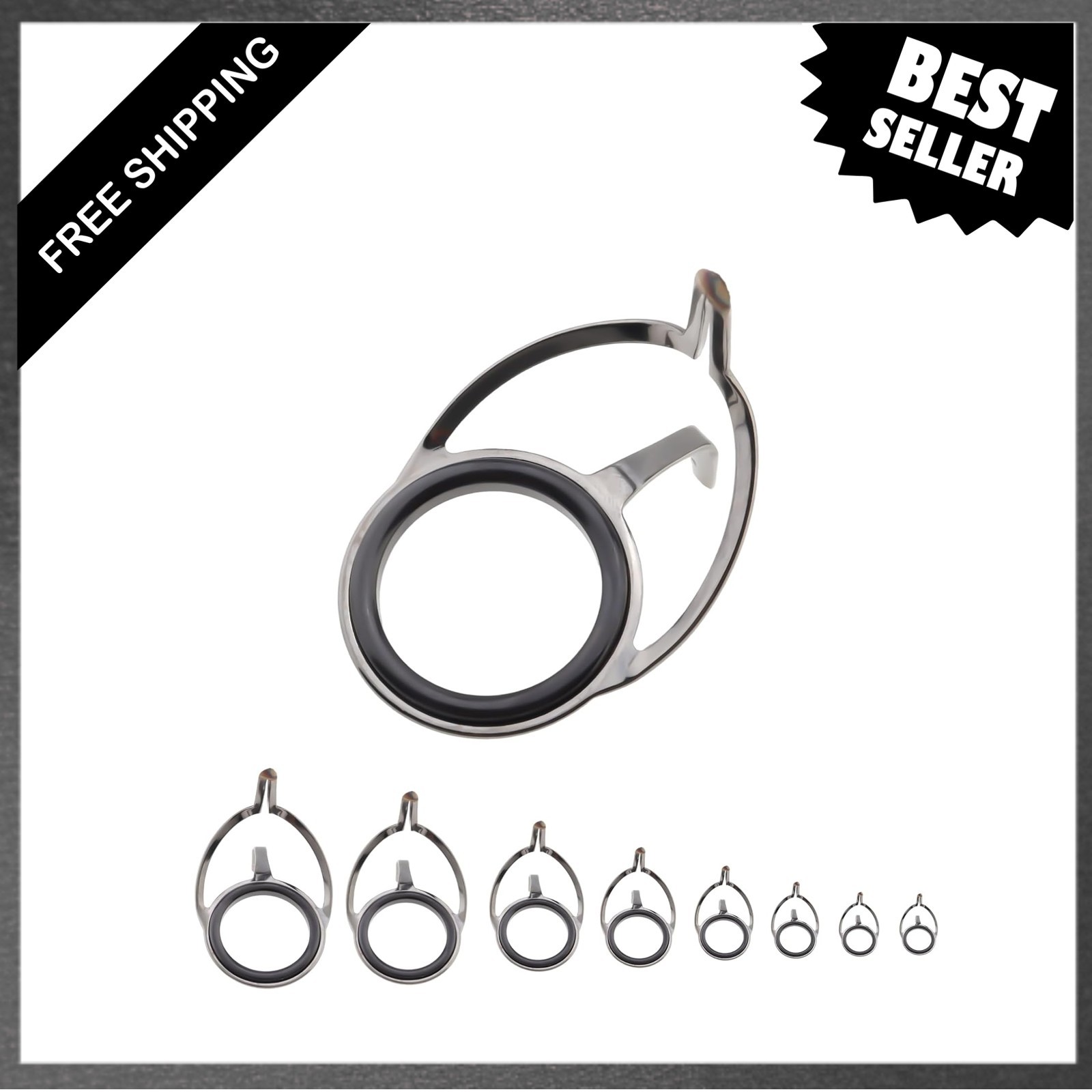 8pcs Fishing Rod Repair Kit Guides Tip for Spinning and Sea Fishing Enhances