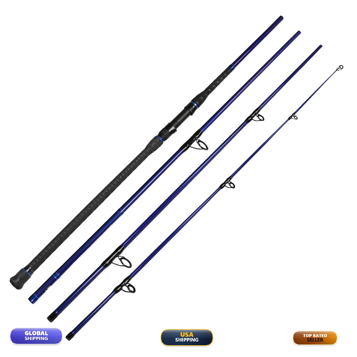 Fiblink Surf Spinning Fishing Rod Carbon Fiber Travel Fishing 15 – 4 Piece