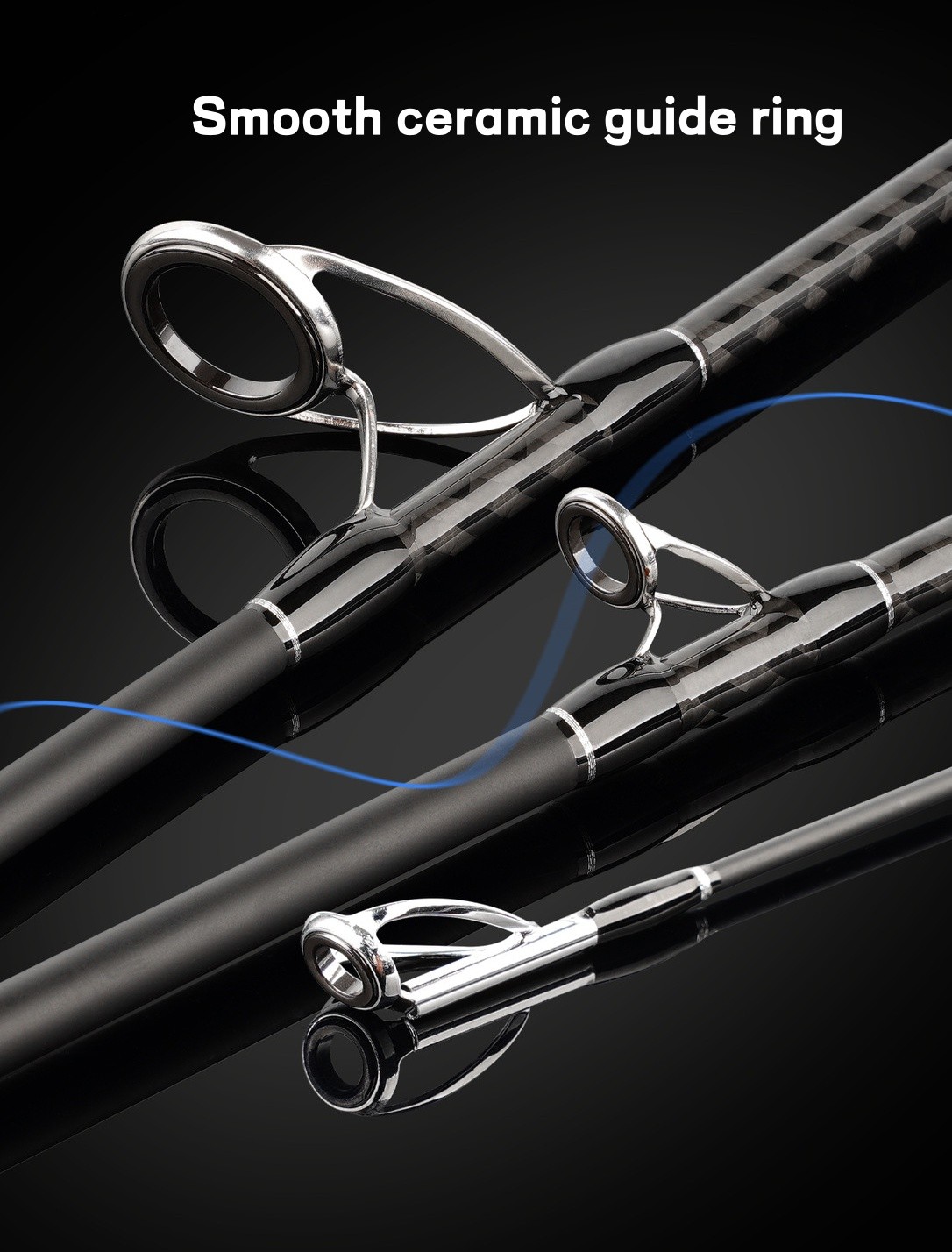 Boat Fishing Rod 3 Section Carbon Portable Travel Slow Jigging Rod Fast Spinning