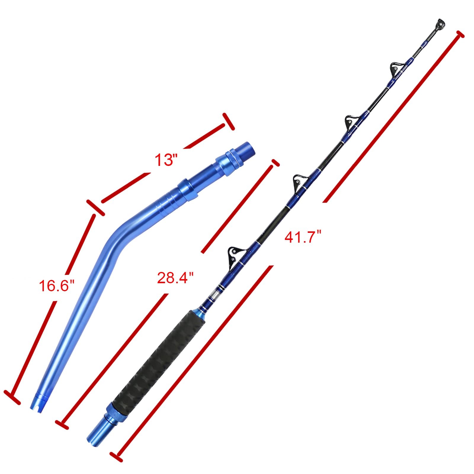 Fiblink Bent Butt Fishing Rod 2-Piece Trolling Rod Saltwater Offshore Rod