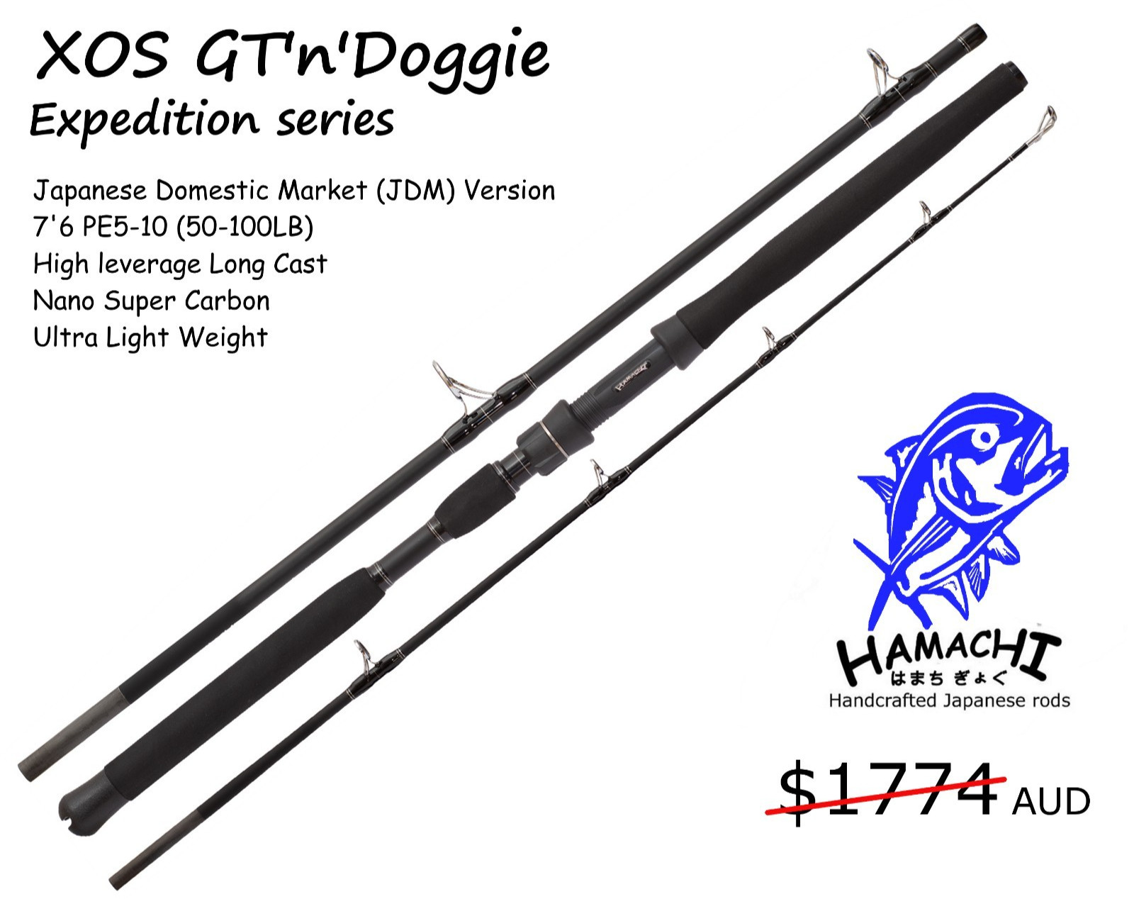 2026 HAMACHI XOS GT’n’Doggie Exp – Popper Stickbait – Japanese spin fishing rod