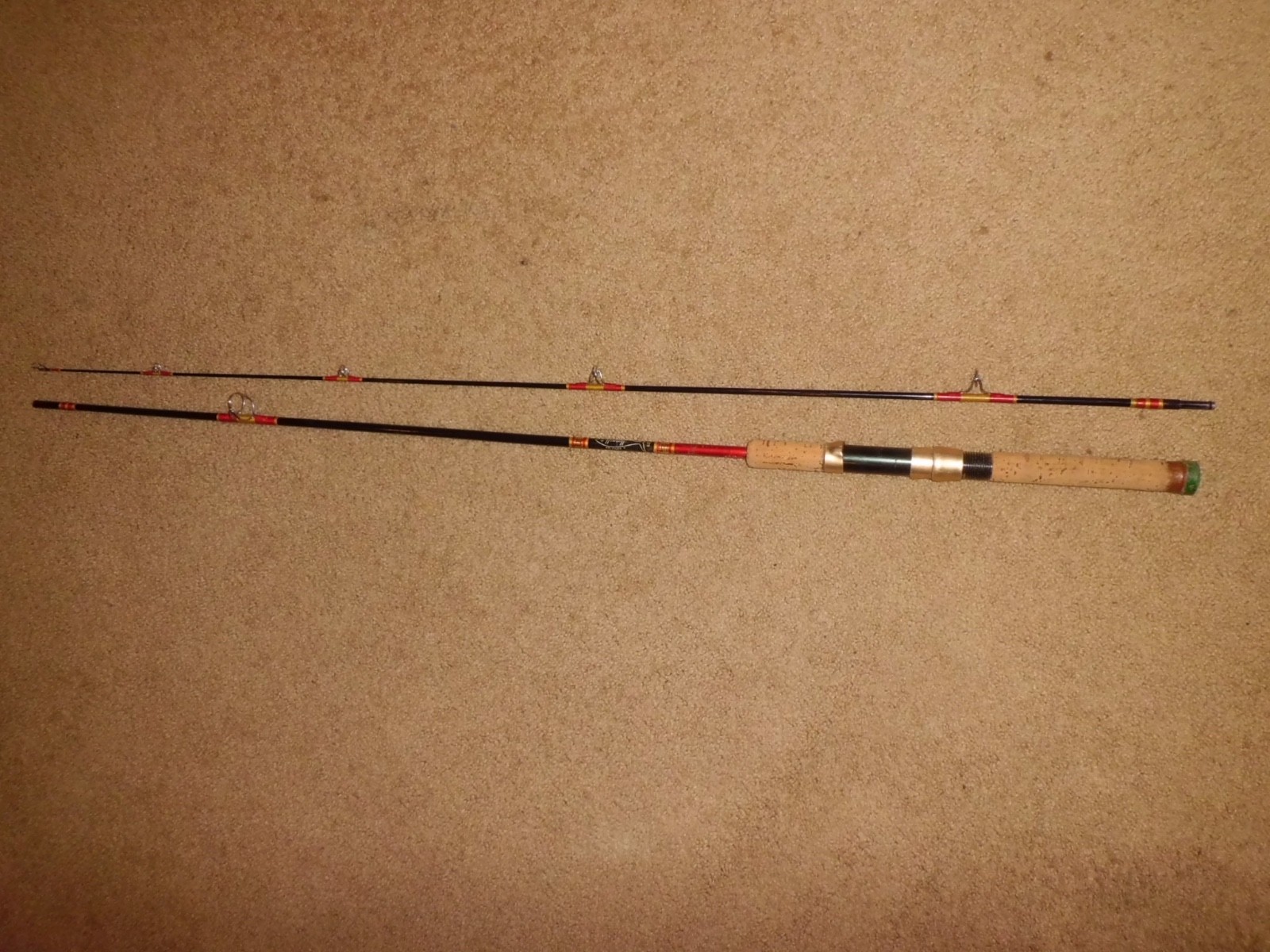 Vintage HARNELL 627 Medium Spinning 7’6″ Rod made in USA=-8-15 lb