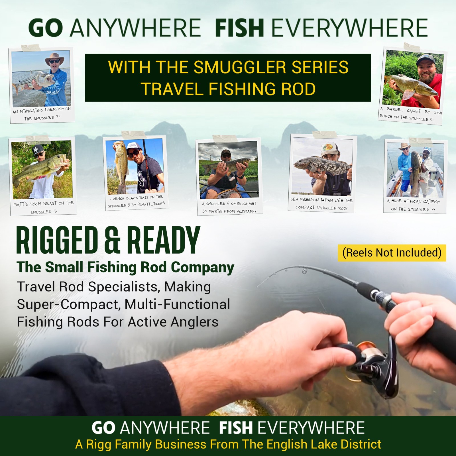 Smuggler 5 Compact Portable Travel Fishing Rod & Case 5.25’ spin,general fishing
