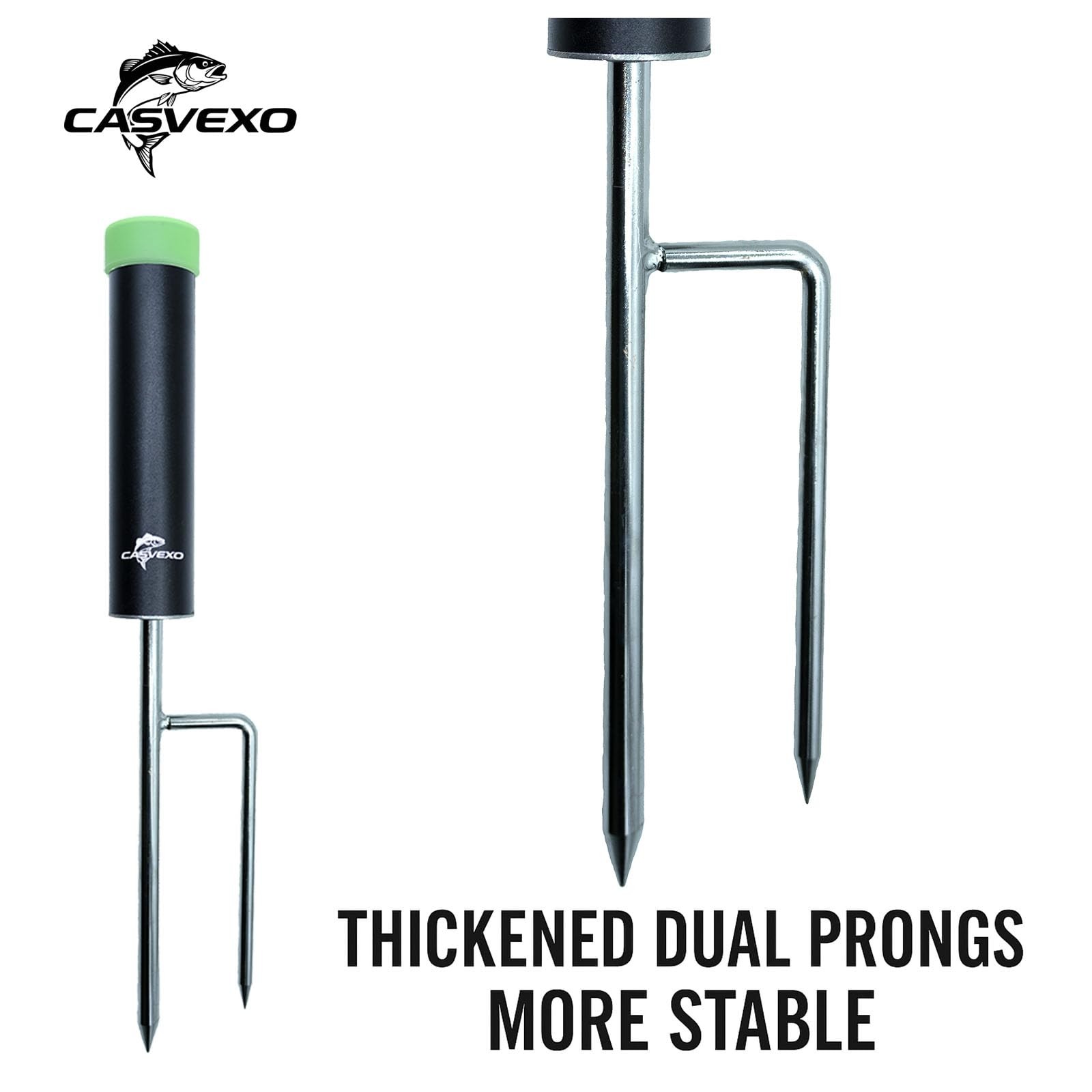 Casvexo Fishing Pole Holder 2 Pack Aluminum Fishing Rod Holder For Ground Rod