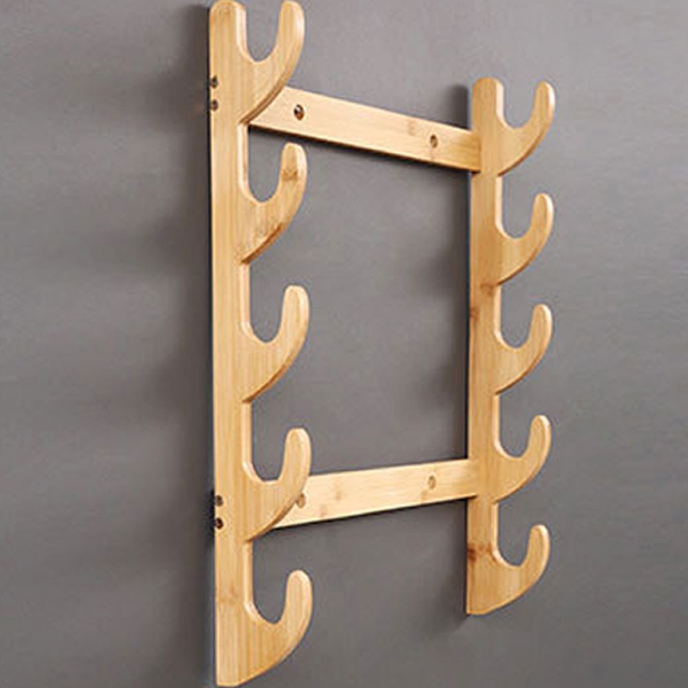 Wooden Wall Mounted Fishing Rod Rack Horizontal Holder for Fishing Gear