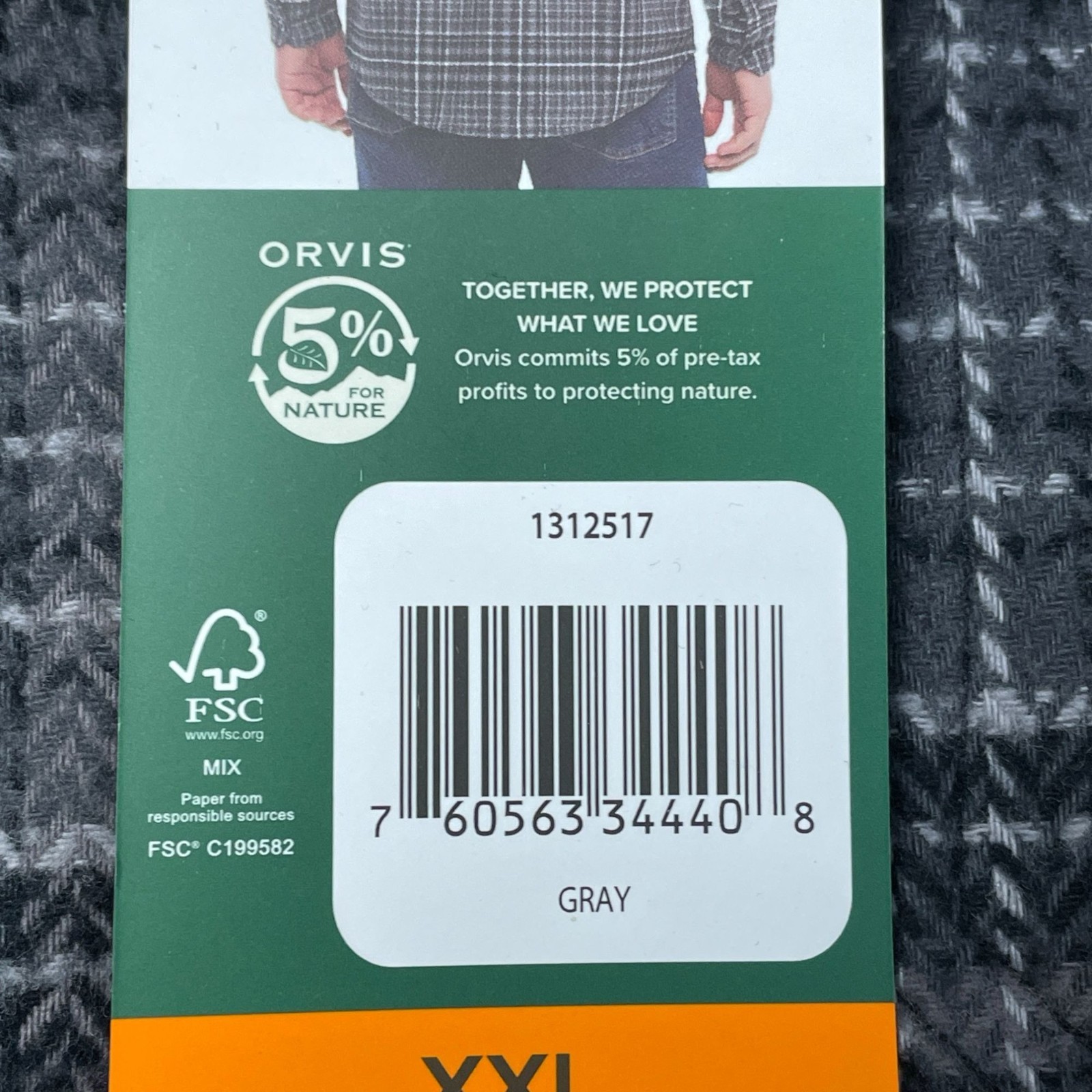 Orvis Men’s XXL Gray Plaid Button-Down Shirt Classic Fit Long Shacket e1759