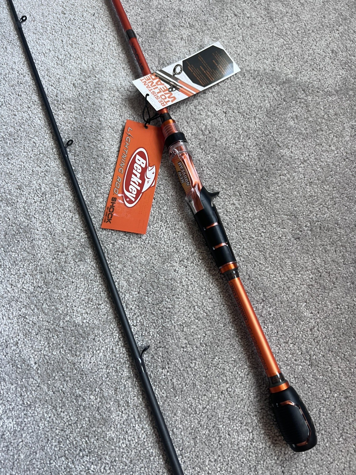 Berkley Lightning Rod Shock (Casting Rod) Orange Black Fishing Rod Baitcast