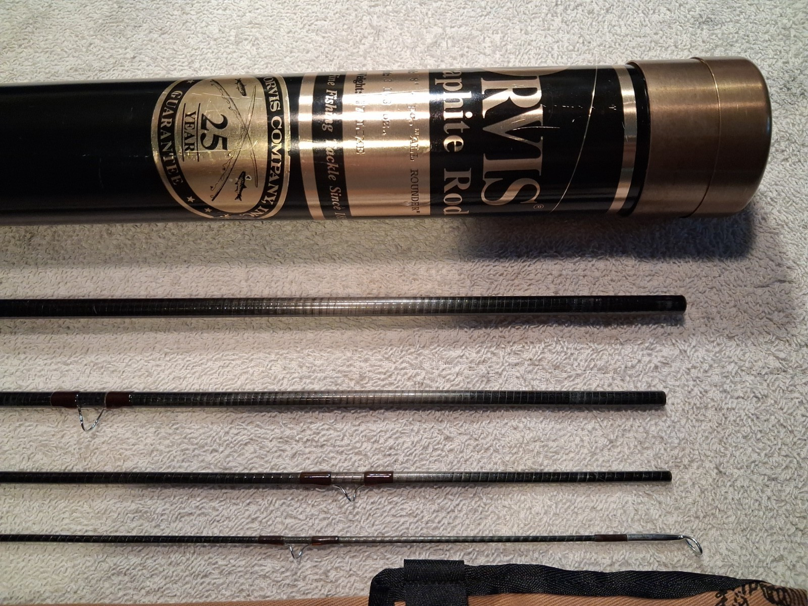 Orvis Fly Rod “All Rounder” Graphite 8′ 4pc 3-1/8 oz. 7 Line,Original Sock,Tube
