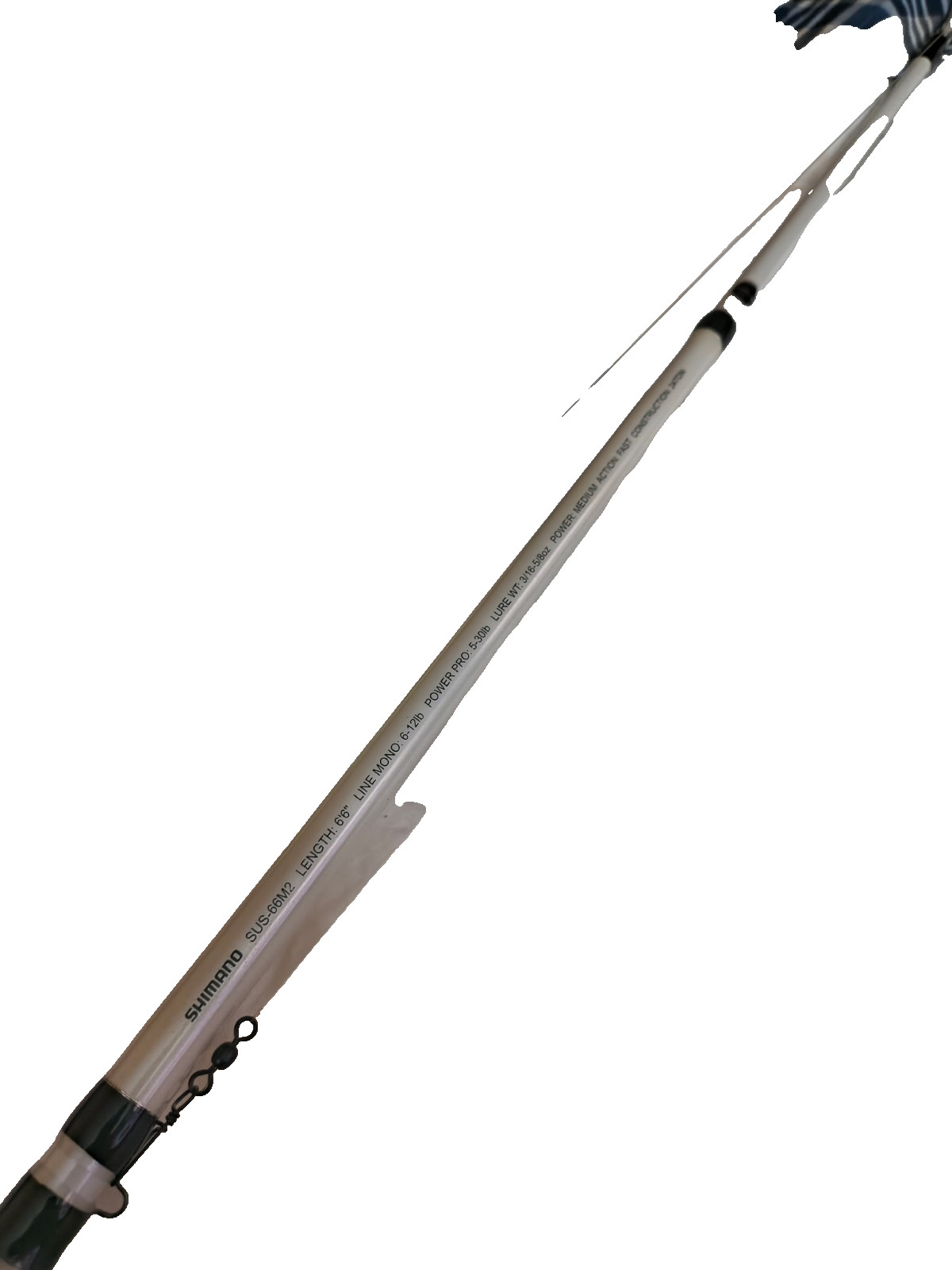 fishing poles used; SHIMANO, SUS-66M2, Length: 6’6″; Line Mono: 6-12 lb; Power P