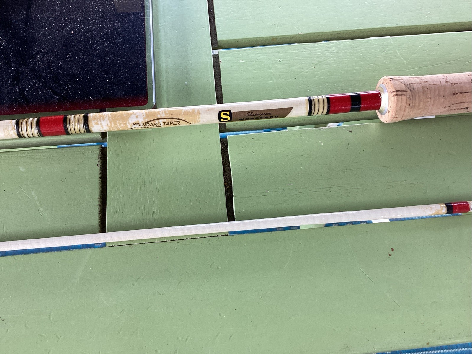 Fly Fishing Rod 8’ 6” Wonderod FY A120 White Spiral Red Vintage Cork 2 Piece