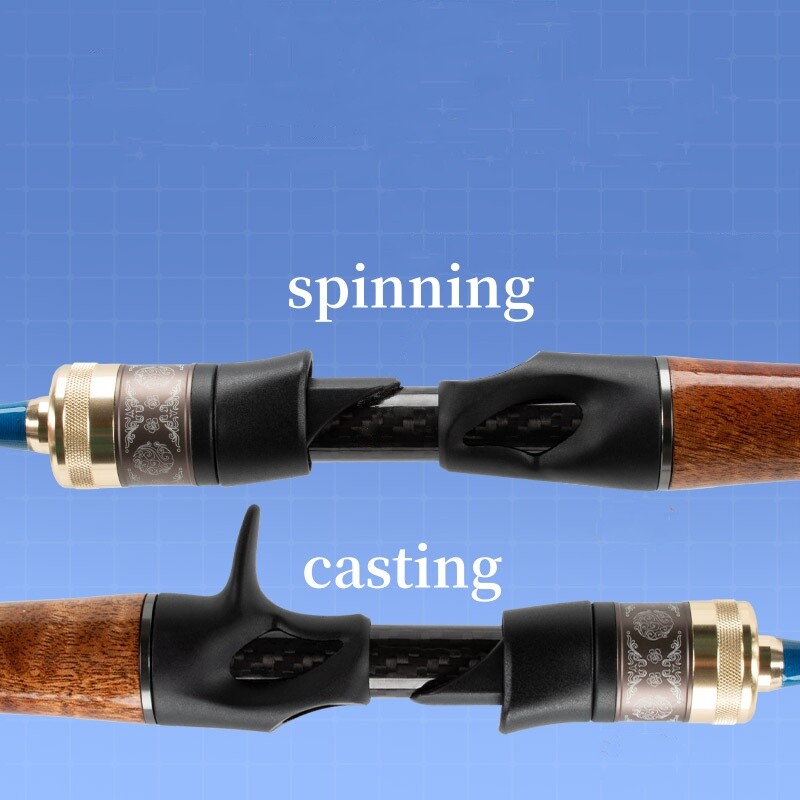 1.53M 1.68M Fishing Rod Spinning Casting Pole Carbon Fiber Lure Rod 2 Sections