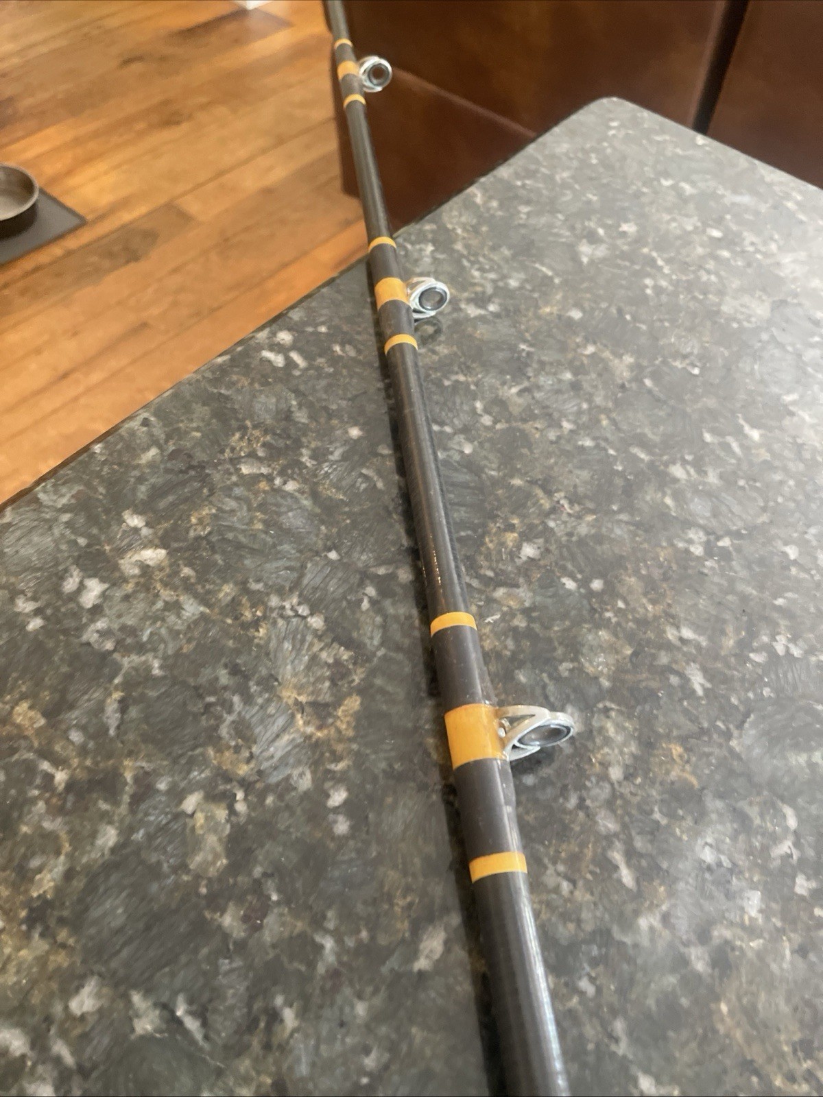 shakespeare ugly stick 7’8” cust Ybsalt H20 Heavy Fuji Reel Seat Vtg 7 Guide 1pc