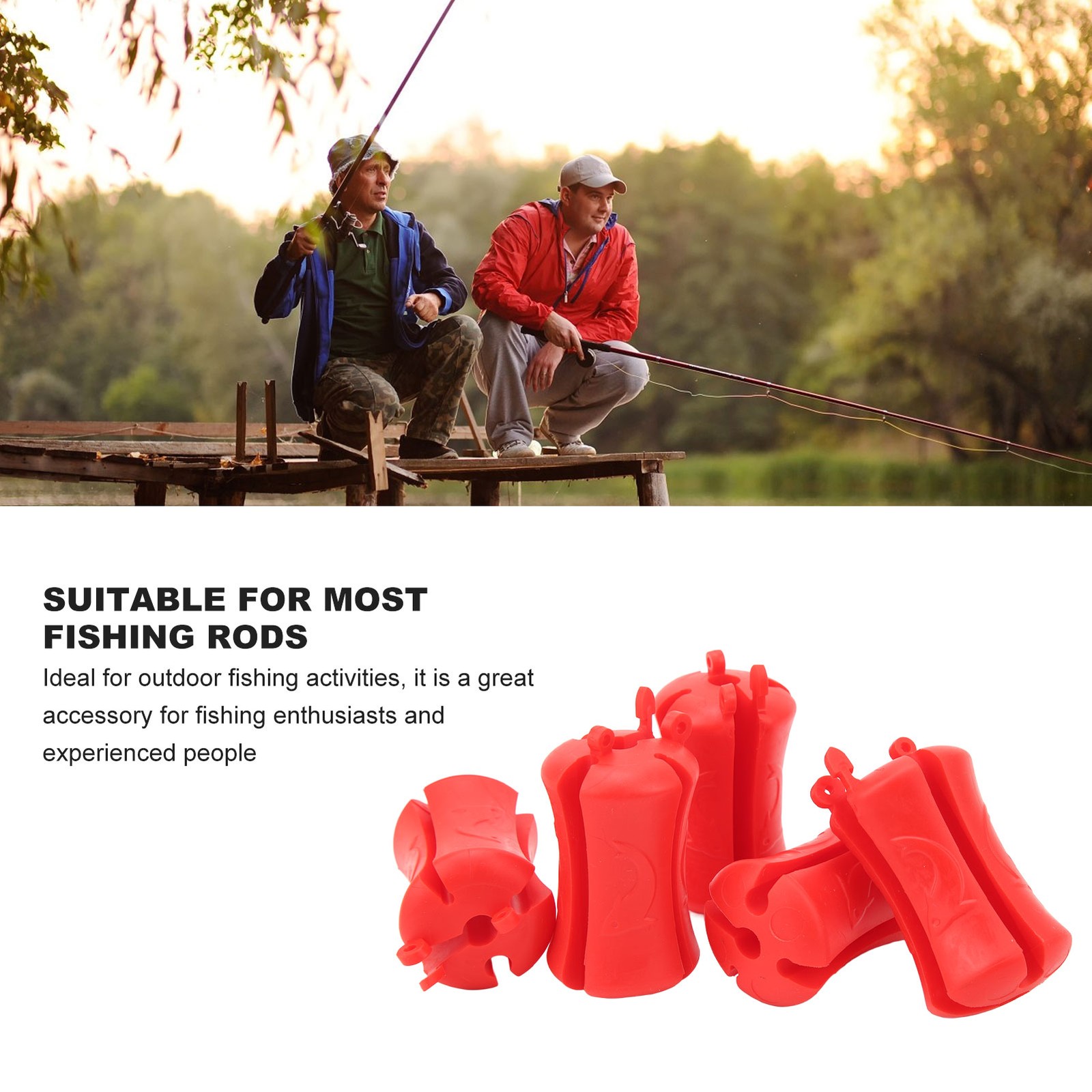 5PCS Fishing Rod Fixed Ball Silicone Reusable Fishing Rod Beam Binding Fastener