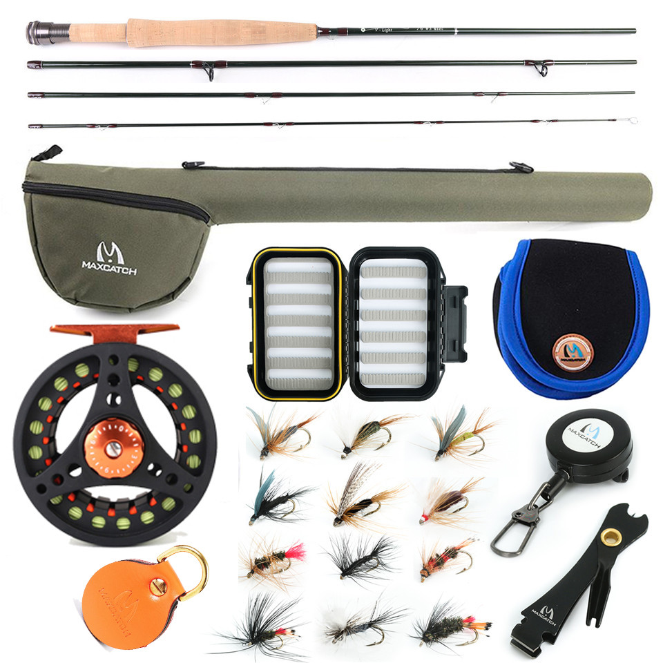 V-light Small Stream Fly Fishing Rod Combo 1/2/3WT Rod, Reel, Line Outfit