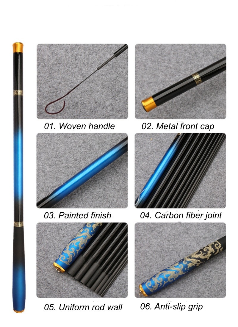 Carbon Fiber Fishing Rod Telescopic Fishing Rod Hard Pole Stream Freshwater Carp
