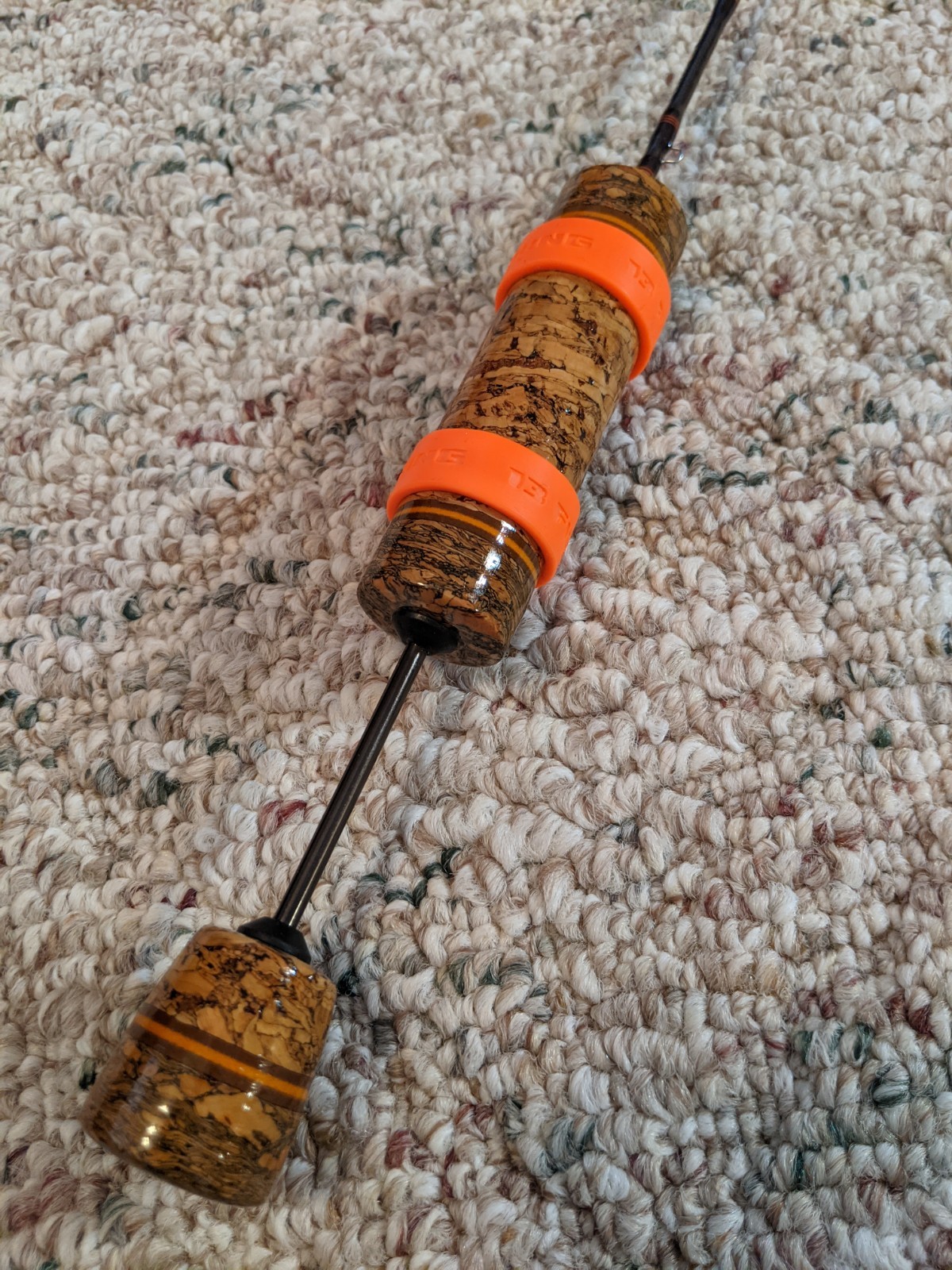 LANI 14 CUSTOM RODS 34 Inch Metallic Brown Solid Carbon Medium Light Ice Rod!