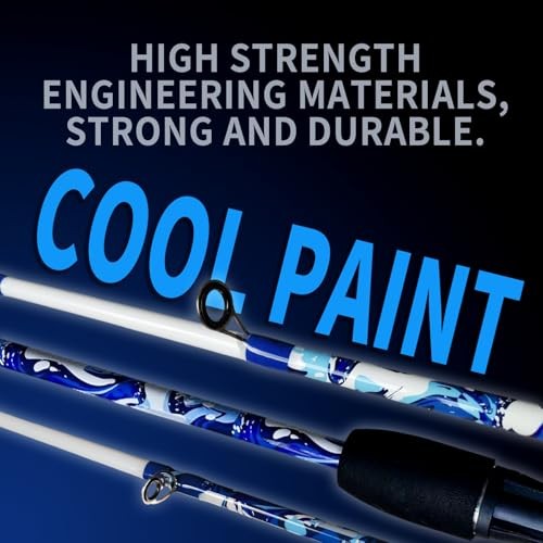 6’6″ Fiberglass Casting Rod, 2-Piece Skull Design, Durable & Sensitive with