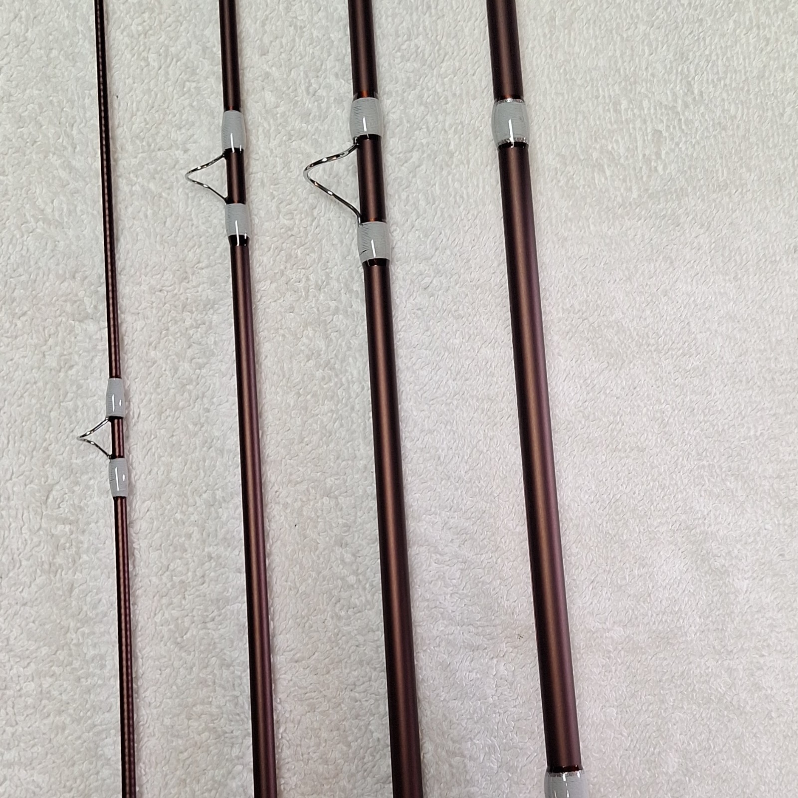sea chaser Fly Fishing Rod 6 ft 6 in 4 Piece Full Cork Handle Brown/Gold