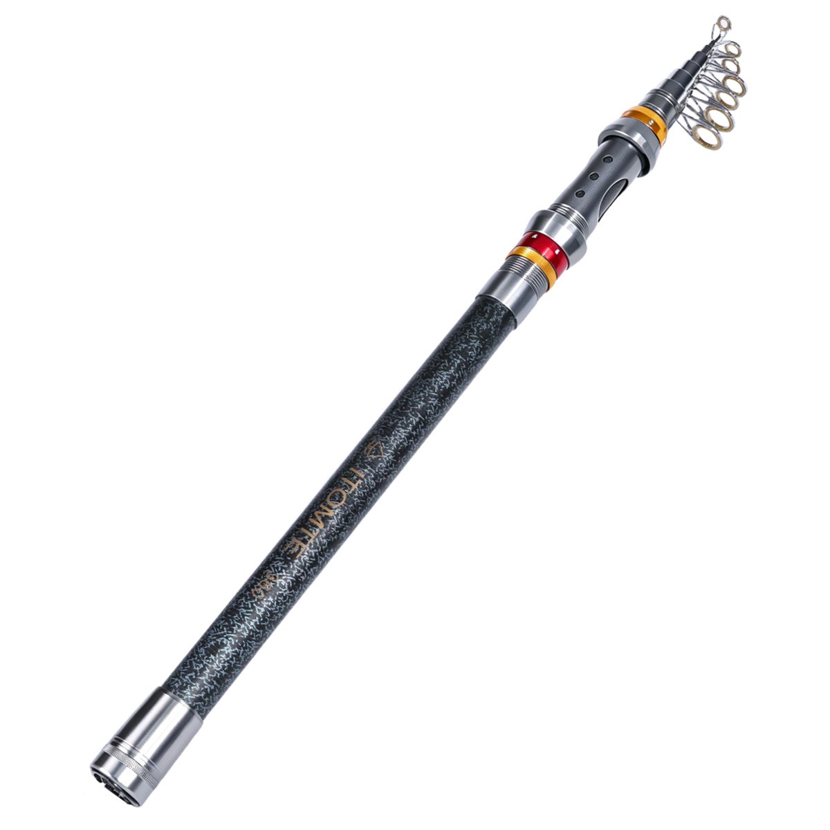 Caña de Pescar Telescópica Fibra de Carbono Giratoria Caña de Pescar 2.1M 3.6M